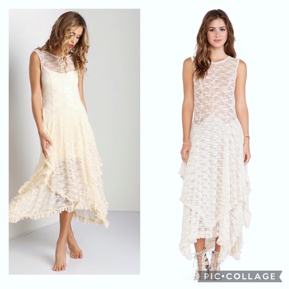 Free People NWT French Court Sheer Lace Tiered Dress Women S - Picture 15 of 16